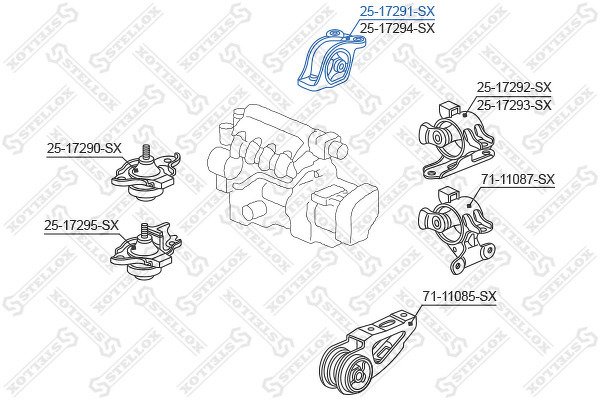 Подушка двигателя задняя Honda Jazz/Fit GD# 2002-2008