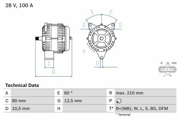 генератор 28V, 100A MB ACTROS