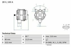 генератор 28V, 100A MB ACTROS