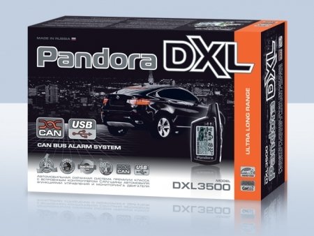 Pandora DXL 3500i (2010.08, интегрированный CAN, брелок 074 LCD - AAA, брелок R304L — CR2032), встр.датчик движ., с а/з, б/c, доп. темп.датчик салона