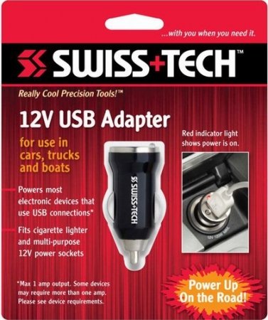 Автомобильный USB адаптер, 1 порт 12v USB Adapter, Black