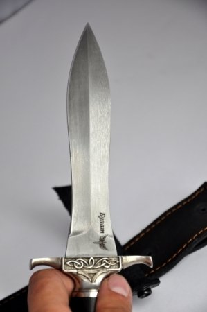 Нож Диверсант (булат, мореный граб, литье мельхиор), KNIFE YARD, 00054