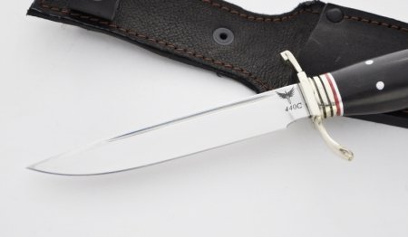 Нож Финка НКВД (440с, черный граб, мельхиор), KNIFE YARD, 00316