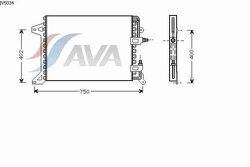 Радиатор кондиционера (конденсер) IV5034 AVA truck