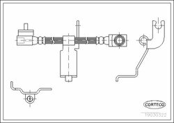 Тормозной шланг передний левый (435mm)