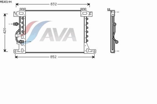 AVA MEA5144_радиатор кондиционера !672x381x22 \MB Actros 1831 03>