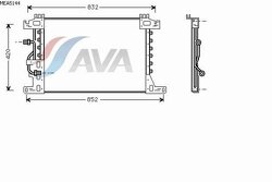 AVA MEA5144_радиатор кондиционера !672x381x22 \MB Actros 1831 03>