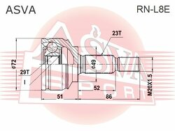 Шрус Наружный 29x49x23, ASVA, RNL8E