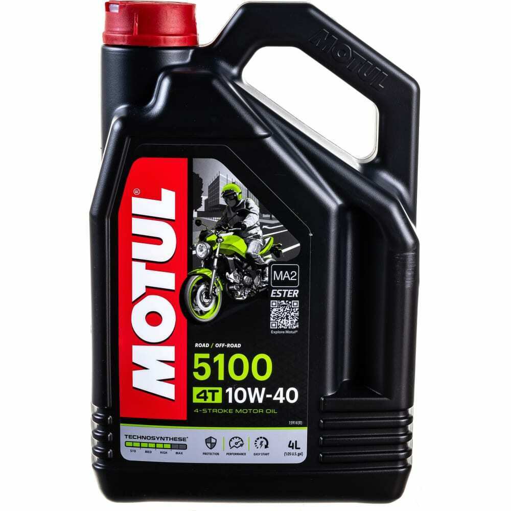 Motul 10w-40 5100 4t (4l) jaso ma2_масло моторное для мотоциклов api: sm, technosynthese