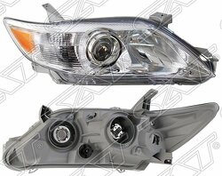 Фара TOYOTA CAMRY 09-11 RH не ксенон/без корректора, хром, с желтым поворотом