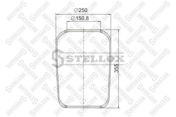 Пневмоподушка кон. 350-260-150.8/150.8 DAF,MAN,MB,RVI,Scania