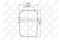 Пневмоподушка кон. 350-260-150.8/150.8 DAF,MAN,MB,RVI,Scania