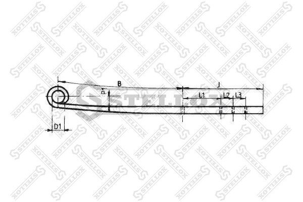 Полурессора однолистовая 1/45x115x45 510+490/285/71 R68/-- Fruehauf