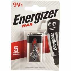 Батарейка energizer щелочная 6lr61 max 9в бл/1 7638900426663