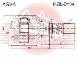 Шрус Внутренний Левый 20x35x26, ASVA, MZILDY3A