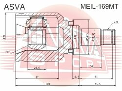 Шрус Внутренний 27x36x22, ASVA, MEIL169MT