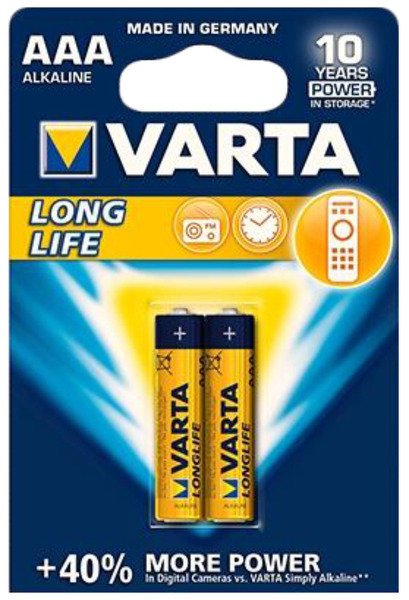 04103113412_батарейка 2шт VARTA LONGLIFE 2 AAA LR03!