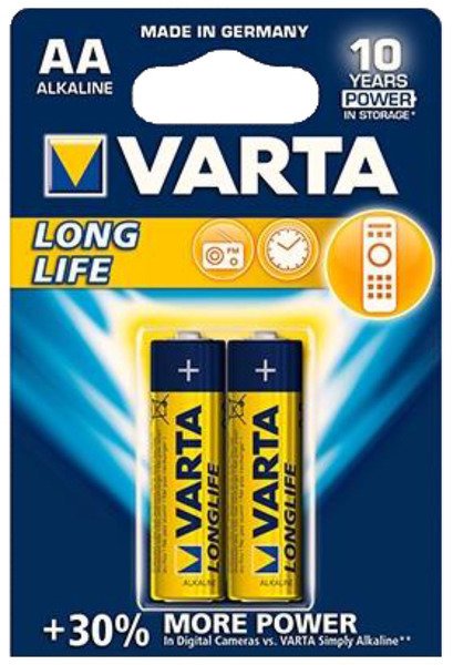 04106113412_батарейка 2шт VARTA LONGLIFE 2 AA LR6!