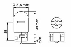 Лампа 21w 12v w3x16d