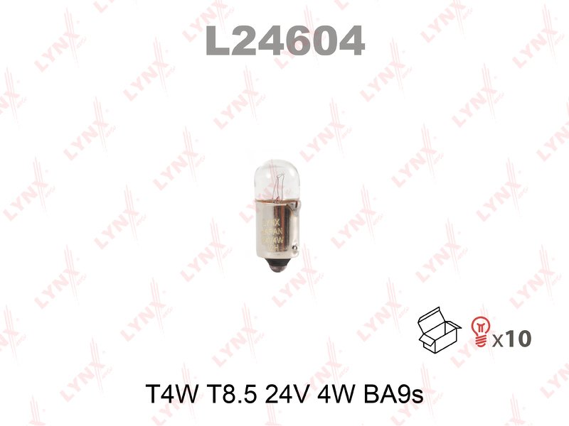 Лампа накаливания T4W T8.5 24V 4W BA9S