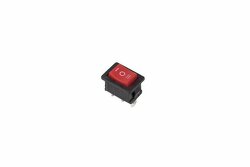 36-2144_Выключатель клавишный 250V 6А (3с) ON-OFF-ON красный с нейтралью Mini REXANT
