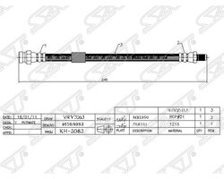 Шланг тормозной задний (Таиланд) MMC ASX/LANCER X/OUTLANDER XL/GALANT FORTIS 07-