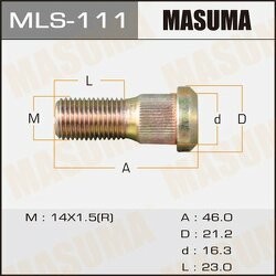 Шпилька колесная M14x1.5(R)