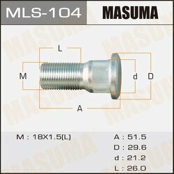 Шпилька колесная M18x1.5(L)