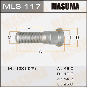 Шпилька колесная M12x1.5(R)