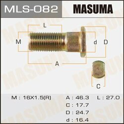 Шпилька колесная M16x1.5(R)