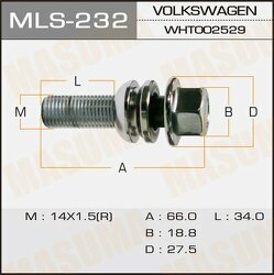 Болт колесный M14x1.5(R)