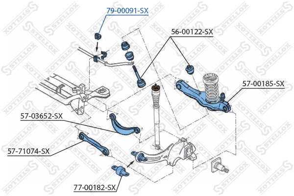 Втулка стабилизатора заднего Ford Focus 1.4-2.0/1.8TDDi 98>