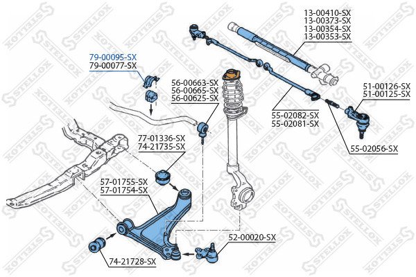 Втулка стабилизатора переднего d18 Opel Astra 1.4/1.6/1.7D 91-98