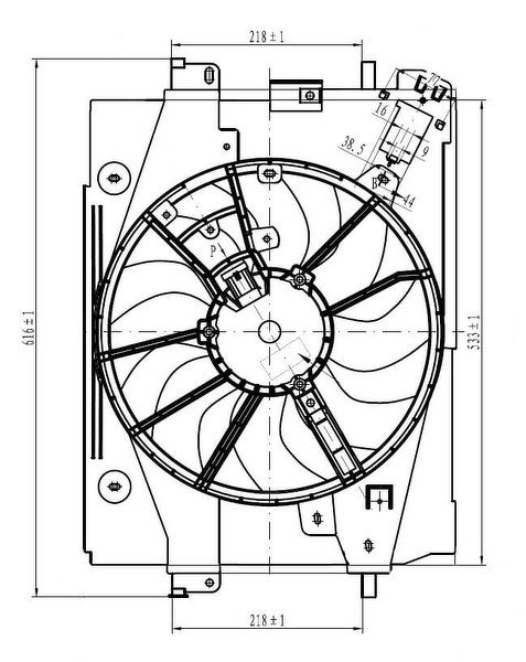 Э/вентилятор охл. для а/м Лада Vesta (15-)/Renault Logan II (12-) (с кожухом) A/C