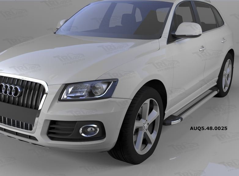 Пороги алюминиевые (Brillant) Audi (Ауди) Q5 (2009-) (серебр), AUQ5480025