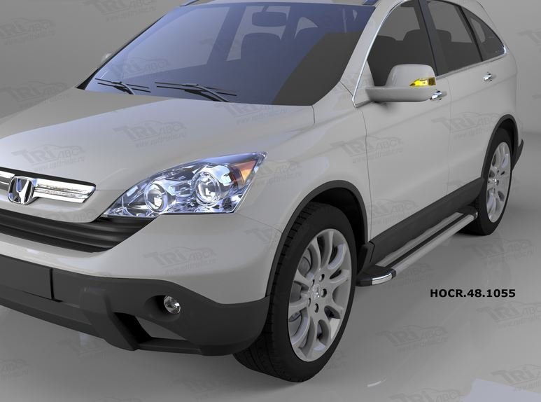 Пороги алюминиевые (Brillant) Honda (Хонда) CR-V (2007-2012) (серебр), HOCR481055
