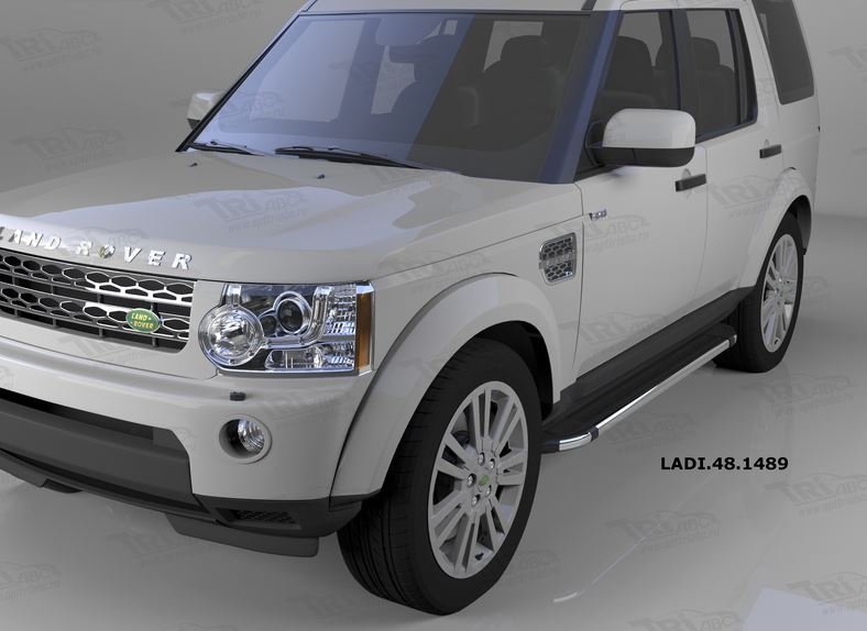 Пороги алюминиевые (Brillant) Land Rover Discovery 4 (2010-)/ Discovery 3 (2008-2010) (черн/нерж), L
