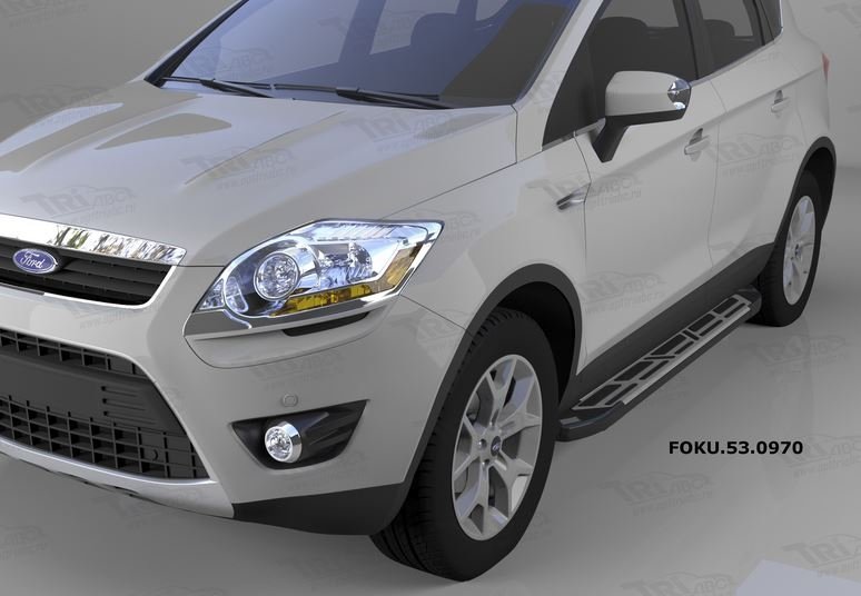 Пороги алюминиевые (Corund Silver) Ford Kuga (2008-2013), FOKU530970
