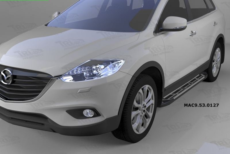 Пороги алюминиевые (Corund Silver) Mazda (Мазда) CX9 (2013-), MAC9530127