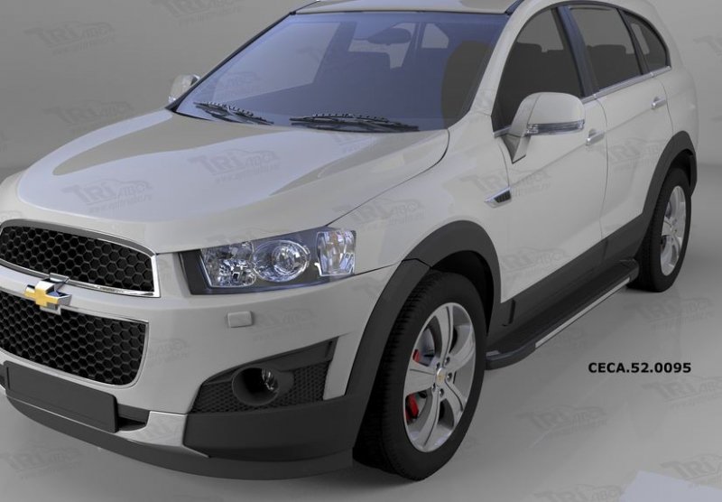 Пороги алюминиевые (Onyx) Chevrolet Captiva (Шевроле Каптива) (2006-2010-)/Opel Antara (Опель Антара