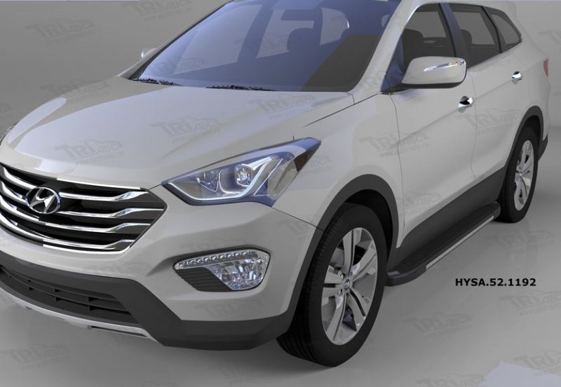 Пороги алюминиевые (Onyx) Hyundai Santa Fe (Хёндай Санта Фе) (2012-/2013-/2015-), HYSA521192