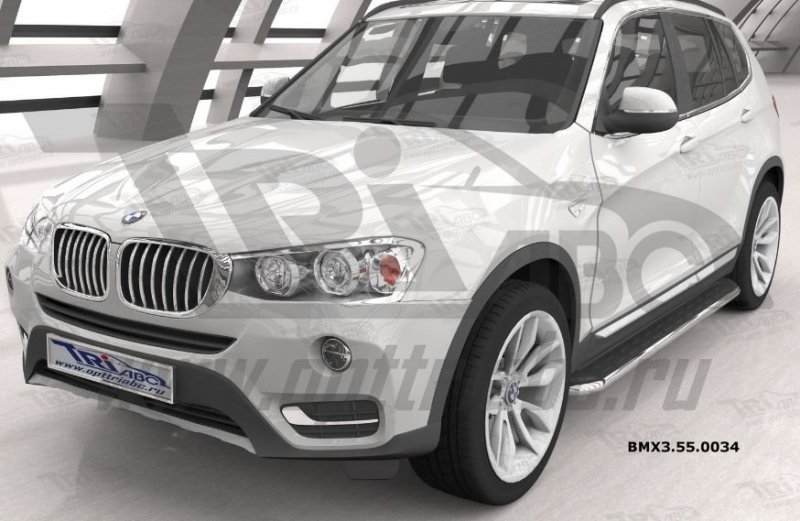 Пороги алюминиевые (Ring) BMW X3 (F25 2010-) / BMW X4 (2014-), BMX3550034