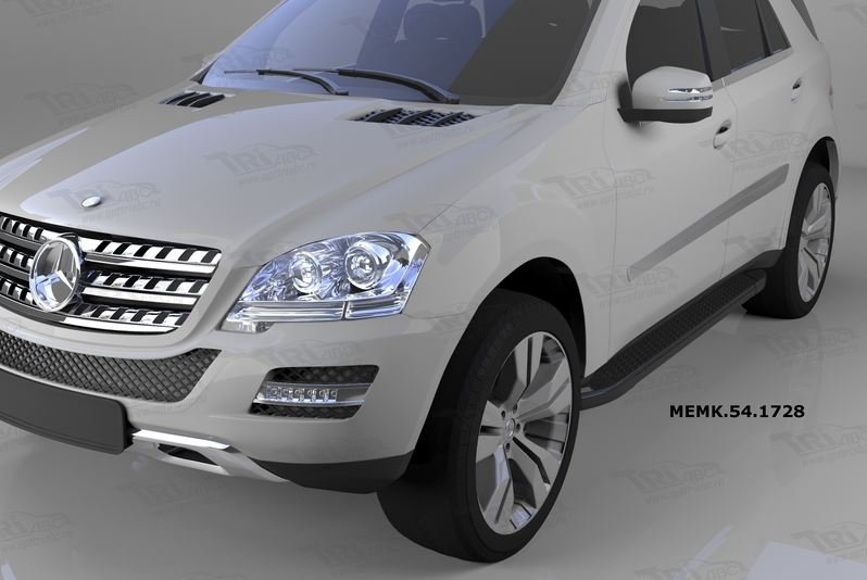 Пороги алюминиевые (Sapphire Black) Mercedes ML W164 (2006-2011), MEMK541728
