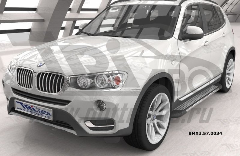 Пороги алюминиевые (Topaz) BMW X3 (F25 2010-) / BMW X4 (2014-), BMX3570034
