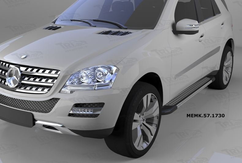 Пороги алюминиевые (Topaz) Mercedes ML W164 (2006-2011), MEMK571730