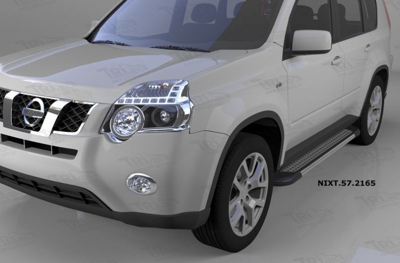 Пороги алюминиевые (Topaz) Nissan X-Trail (Ниссан Икстрейл) (2007-2010-2014), NIXT572165