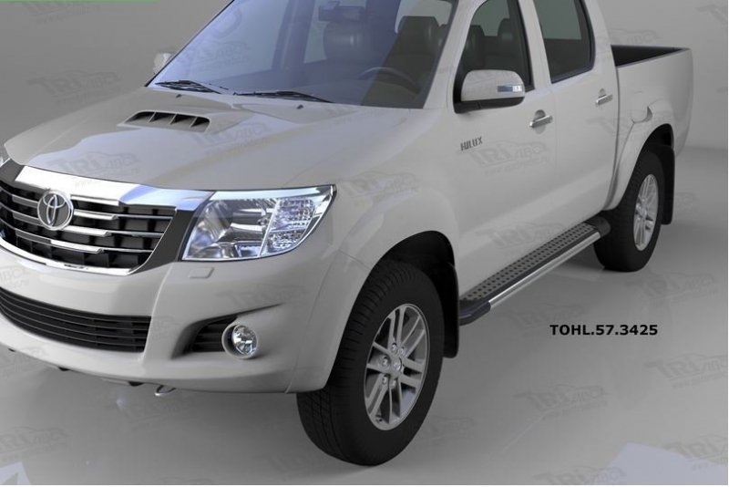 Пороги алюминиевые (Topaz) Toyota HiLux (2012-2015), TOHL573425