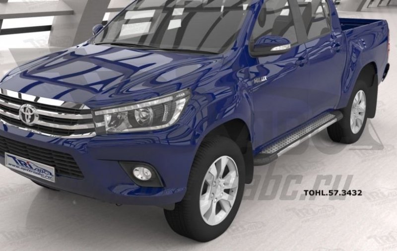 Пороги алюминиевые (Topaz) Toyota HiLux (2015-), TOHL573432