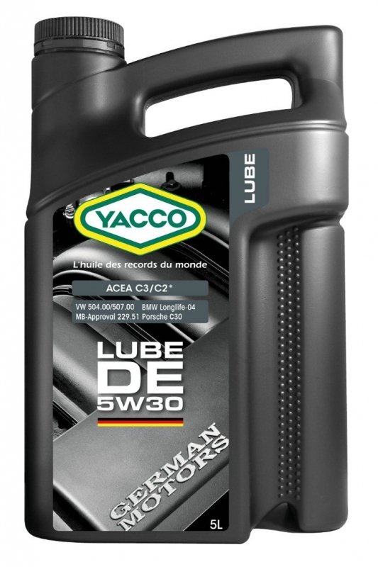 Масло моторное YACCO LUBE DE синт. 5W30, VW 504/00/507/00, SN/CF (5 л)