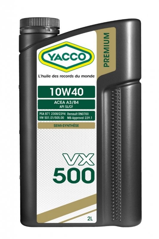 Масло моторное YACCO VX 500 п/синт. 10W40,SL/CF (2 л)